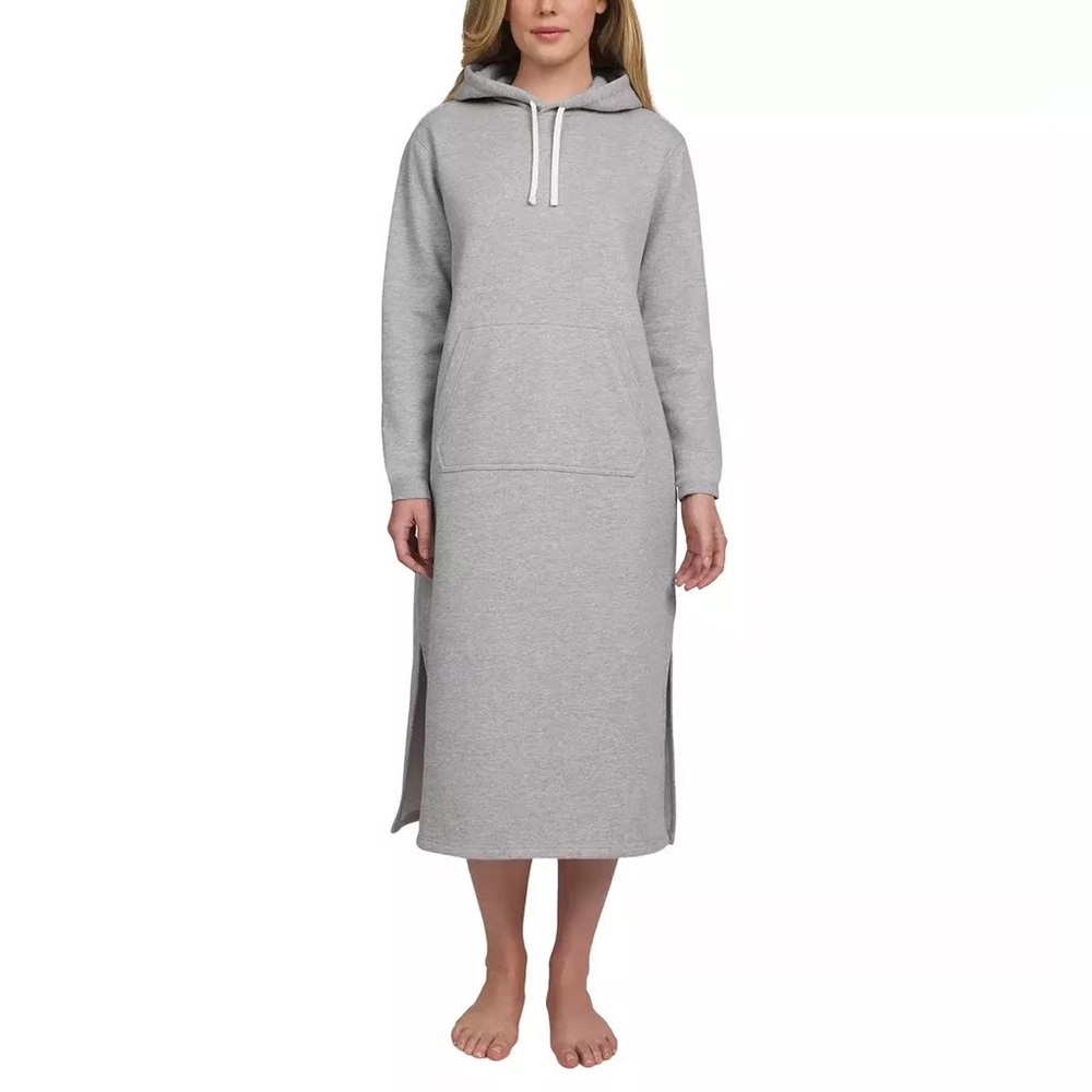 Lands' End Gray Hoodie Sweatshirt Dress M